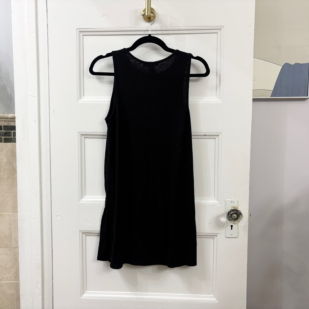 Forever 21 Longline Split Hem Ribbed Elegant Black Sleeveless Dress - Sz Medium - Picture 9 of 9